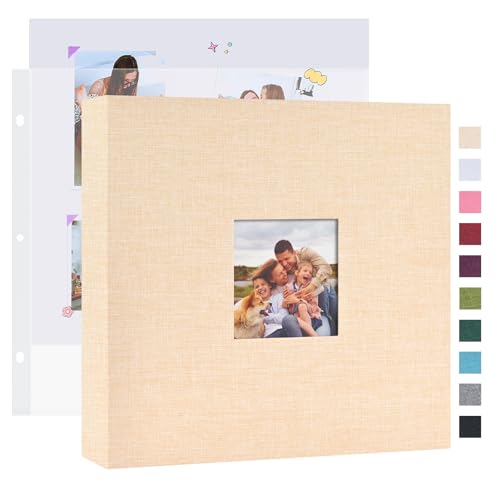 Mublalbum 10x10 Inch 3 Ring DIY Scrapbook Photo Album 40 Pages, Beige - color: Beige, size: 10x10 Inch 40 Pages