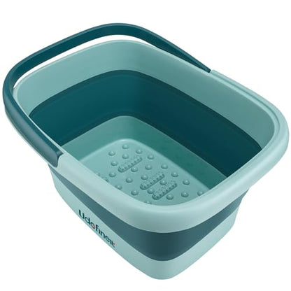 Collapsible Foot Bath Basin, Foot Tub for Soaking Feet w/Massage Acupoint - color: Green