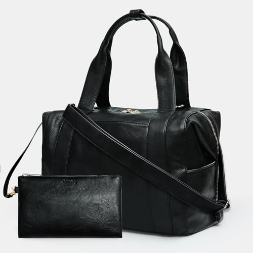 miss fong Leather Diaper Bag Backpack Baby Leather Diaper Bag Tote - color: Black