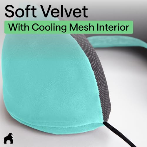 GORILLA GRIP Travel Neck Pillow for Airplanes, Travel Essentials, Turquoise - color: Turquoise