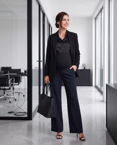 V VOCNI Women's Maternity Work Pants Wide Leg - color: Navy Blue, size: Medium