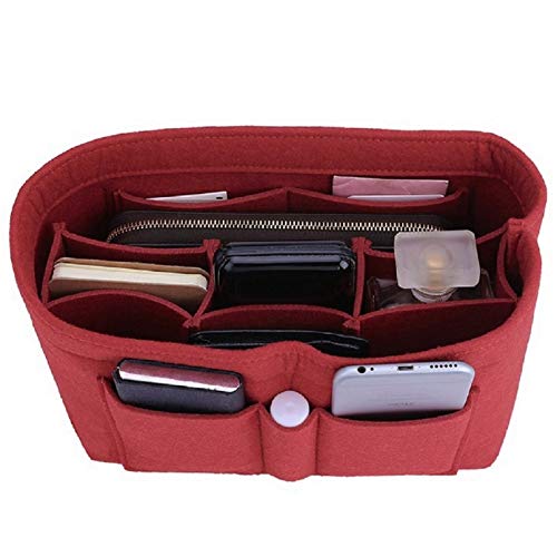 ZTUJO Purse Organizer Insert, Felt Bag Organizer For Handbag Purse Organizer,13 Colors, 6 Size (Medium, Red) - color: Red, size: Medium