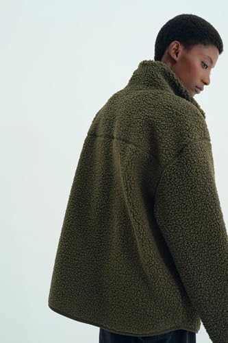 Maternity Coat Winter Mom Cozy Thicken Coats Fleece Sherpa Jacket - color: Dark Green, size: 3X-Large