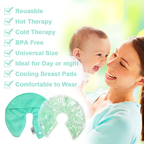 Hot Cold Gel Bead Breast Therapy Pack, Breast Ice Packs for Breastfeeding - color: #8 Blue