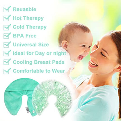 Hot Cold Gel Bead Breast Therapy Pack, Breast Ice Packs for Breastfeeding - color: #8 Blue