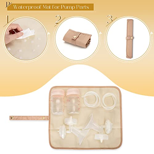 Fasrom Breast Pump Bag Backpack with Cooler Compartment Bundle with Breast Pump Caddy Organizer Bag with Breastmilk Cooler
