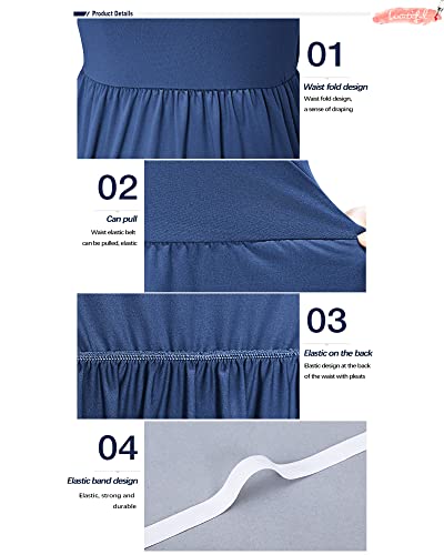 MOLERANI Women's Summer Maxi Long Casual Dresses with Pockets - color: 01 Beja Blue, size: X-Small