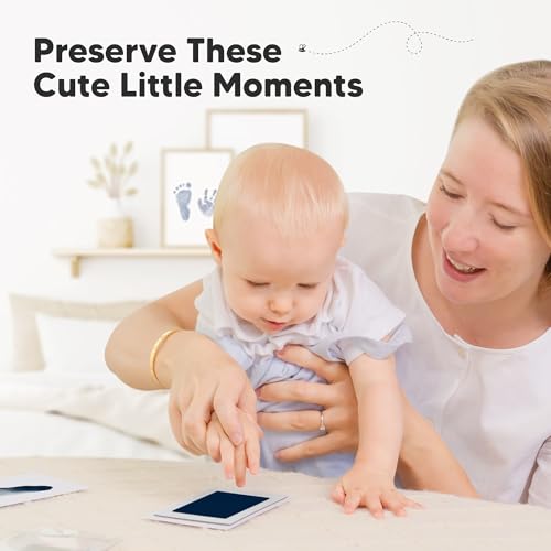 4pk Inkless Baby Hand and Footprint Kit, Mess Free Ink Pads (Navy, R) - color: Navy, size: 4-Pack, Regular 2.3" x 3.7"