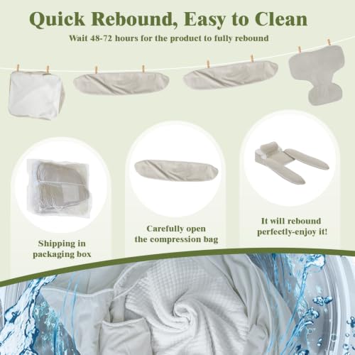Side Sleeper Pillow, 53 Inch Body Pillow, 3PCS Adjustable Wedge Pillow