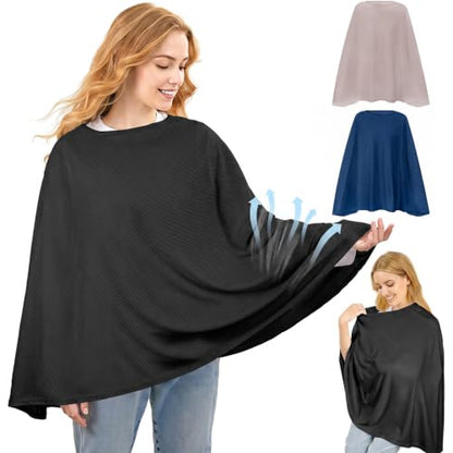 Basumee Nursing Cover for Breastfeeding Breathable Mesh 360 Full Privacy - color: Black, size: 1 Pack