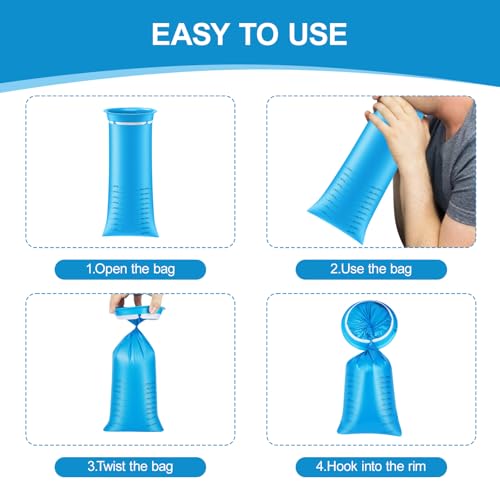 12/24 Pack Emesis Bags 1000ml Leak-Proof Purple & Blue - color: Blue-24pcs