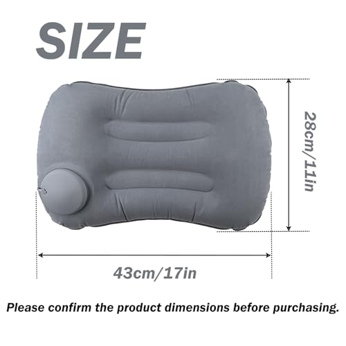 Inflatable Camping Pillow, Ultralight Travel Air Pillows for Camping (Grey) - color: 1 X Grey