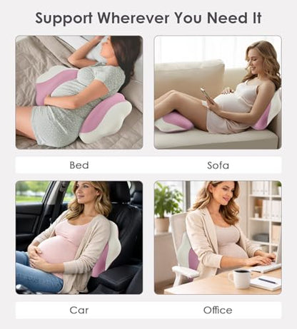 DONAMA Pillow for Sleeping Memory Foam Pregnancy Pillow for Side Sleepers - color: Pink White