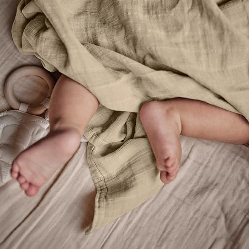 Swaddle Blankets, 100% Organic Cotton Muslin, 47"x47" 2-Pack - color: 2-pack Fog/Blush