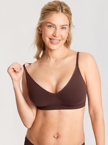 MOMANDA Seamless Nursing Bras for Breastfeeding - color: Hazelnut, size: X-Small