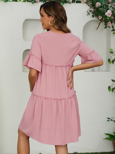 Maternity Summer Dress Sundress Babydoll Beach - color: Pink, size: Medium