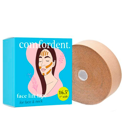 Anti-Wrinkle Face Tape Complete Set — Kinesiology Roll Tape & 120 Pre-Cut Strips for Face & Neck