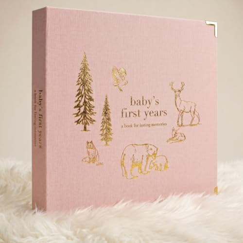Keepsake Baby Memory Book for Boys and Girls - Timeless First 5 Year Book - color: Pink