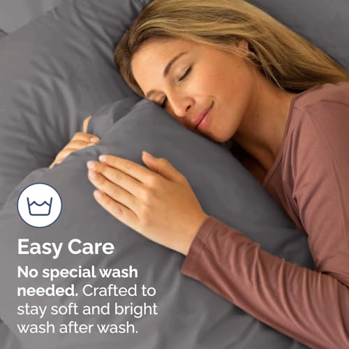 King Standard Pillow Cases Set of 2 - Soft Pillowcase Covers - Dark Grey - color: 06 - Dark Grey, size: King Standard