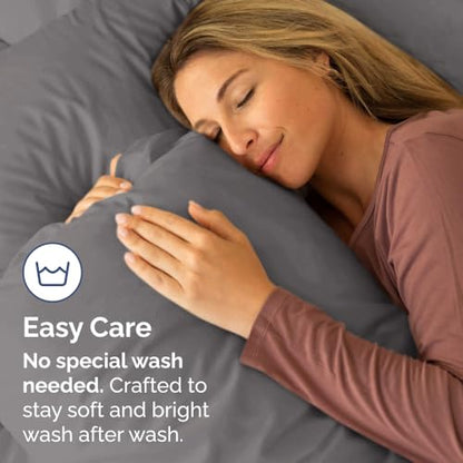 King Standard Pillow Cases Set of 2 - Soft Pillowcase Covers - Dark Grey - color: 06 - Dark Grey, size: King Standard