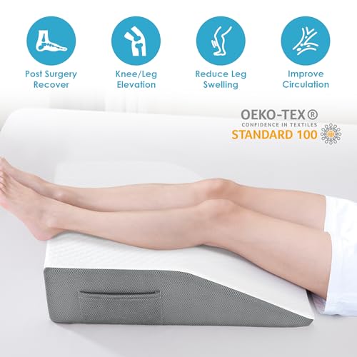 Cozymaker 6-inch Adjustable Leg Elevation Pillows for Swelling Pain Relief - size: Flat Top 6 inch Height