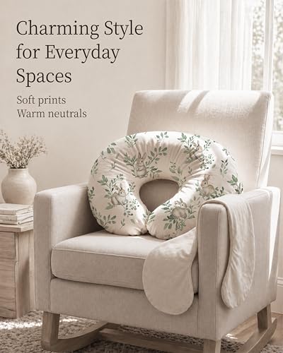 Nursing Pillow Covers 2 Pack, Stretchy Breastfeeding Pillow Covers for Baby - color: Bunny Meadow