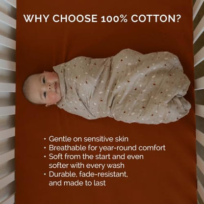 Parker Baby Co. Soft Muslin Baby Swaddle Blankets, 3 Pack - Dune Set - color: Dune