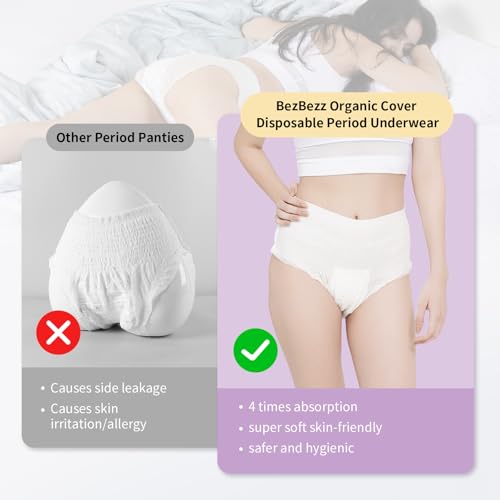 Organic Cotton Disposable Period Underwear, Zero Leak, S/M, 24CT - size: S/M