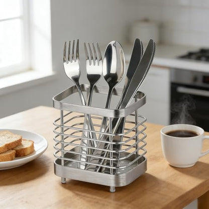 Utensil Holder, Stainless Steel Utensil Drying Rack for Kitchen Counter - color: Small, Silver