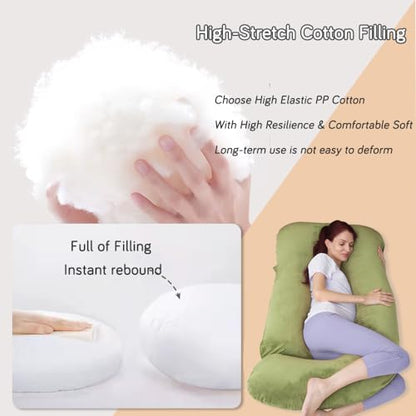 60 Inch Pregnancy Pillow for Sleeping (Green) - color: Green