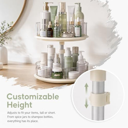 Lazy Susans Organizer for Medicine Cabinet, 2 Tier Rotary Turntable