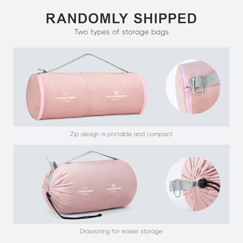 urnexttour Travel Pillow and Blanket Set Neck Pillow Airplane Memory Pink - color: B-pink