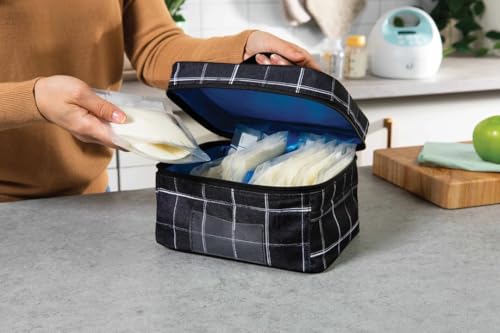 PackIt Freezable Breastmilk Cooler & Formula Cooler, Black Grid - color: Black Grid