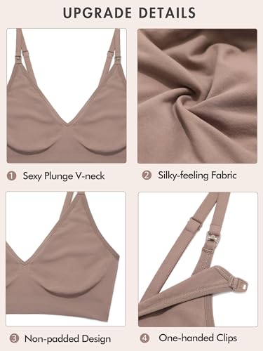 MOMANDA Seamless Nursing Bras for Breastfeeding - color: Cocoa Beige, size: Small