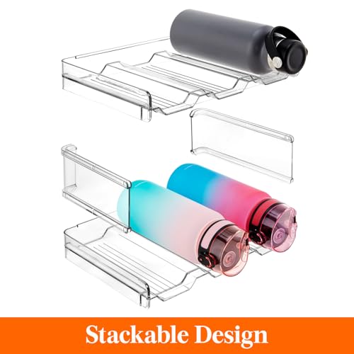 Lifewit Stackable Water Bottle Organizer for Cabinet, Clear Tumbler Holder - size: 2 Tier-6 Bottle