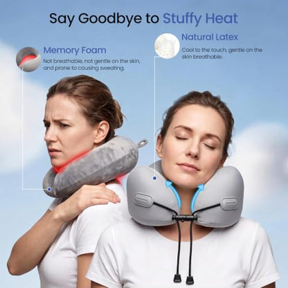 Travel Neck Pillow for Airplane, Natural Latex Neck Pillow