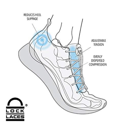 Lock Laces Elastic No Tie Shoelaces for Kids & Adults, One Size Fits All - color: Solid Gray