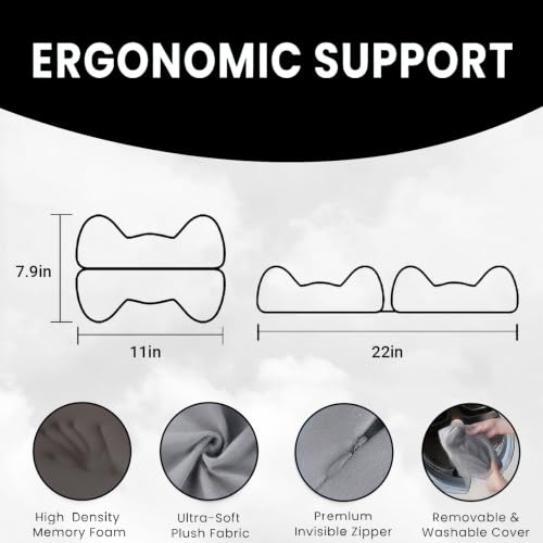 Memory Foam Wing Support Knee Pillow for Side Sleepers Gray - color: Light Gray