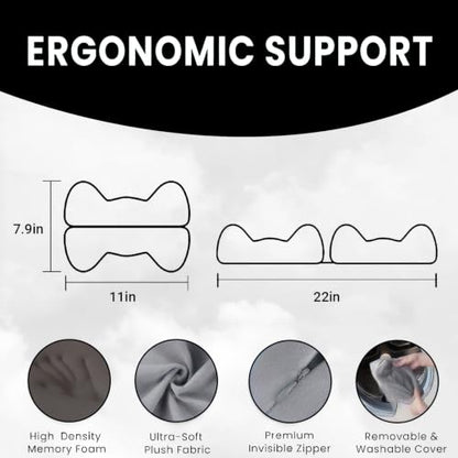 Memory Foam Wing Support Knee Pillow for Side Sleepers Gray - color: Light Gray