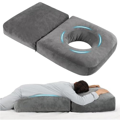 Pregnancy Pillow for Stomach Sleepers, Pregnancy Massage Pillow - color: Grey