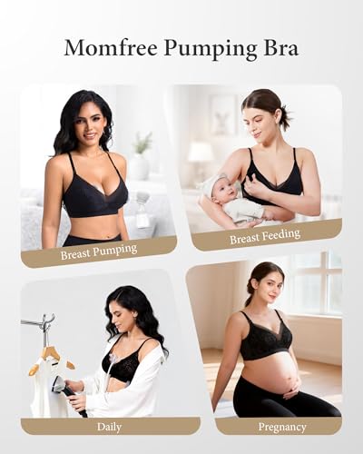 Hands Free Pumping Bra for Breastfeeding, Nursing Bra for Pumping, Comfortable Lace Pumping Bra, Breast Pump Bra - size: XX-Large