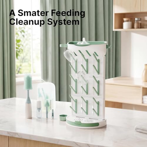 Momcozy Baby Bottle Brush Kit, Push-Press Foam Design, Green - color: Green, size: Press Bubble Style