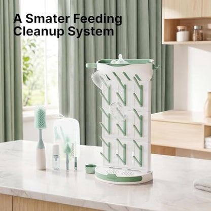Momcozy Baby Bottle Brush Kit, Push-Press Foam Design, Green - color: Green, size: Press Bubble Style