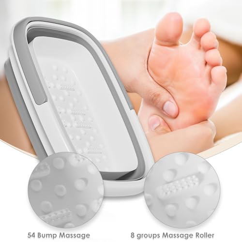 Beinilai Collapsible Foot Bath Basin for Soaking Feet, Foot Soak Tub-Gery - color: Gray, size: 1 Pack