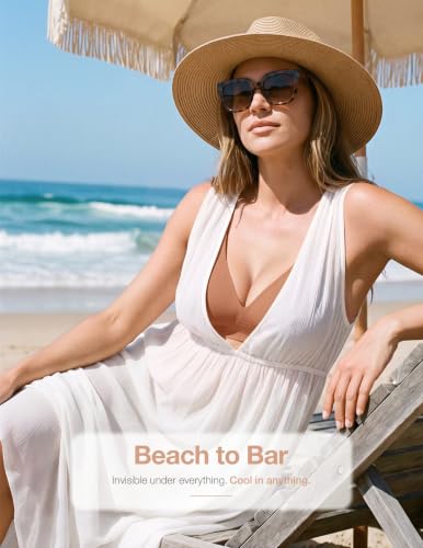 Vertvie Wireless Jelly Bras Push Up Plunge Seamless Supportive - color: Airy Coffee, size: Small