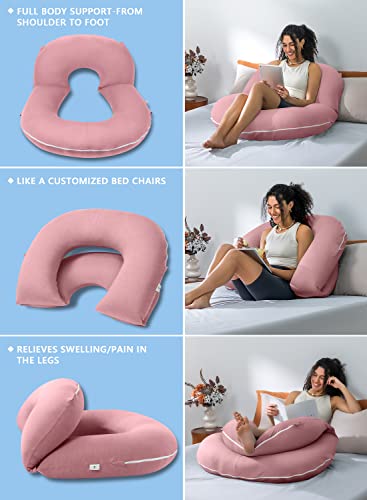 INSEN Reading Pillow, Back Pillow for Sitting in Bed and Couch - color: Pink, size: 45in