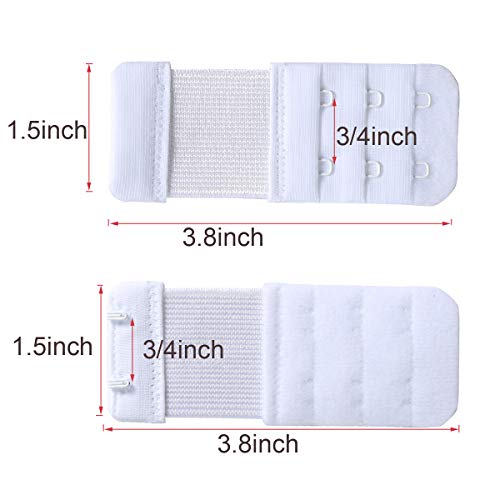 Women's Bra Extenders 4 Hook / 3 Hook / 5 Hook / 2 Hook Soft Comfortable Stretchy Bra Extension Strap - color: 3 Color, 2 Hook 3/4" Spacing