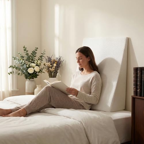 5 in Bed Wedge Pillow for Sleeping and Back Support, Grey White - color: Grey White
