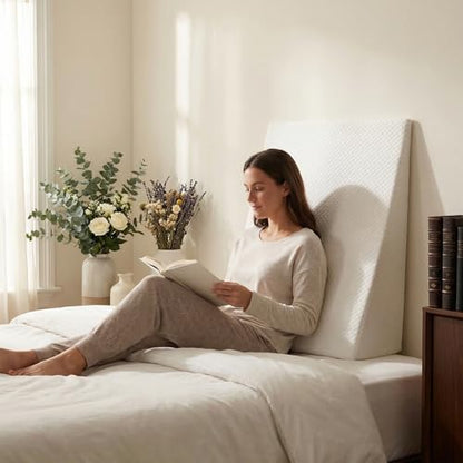 5 in Bed Wedge Pillow for Sleeping and Back Support, Grey White - color: Grey White