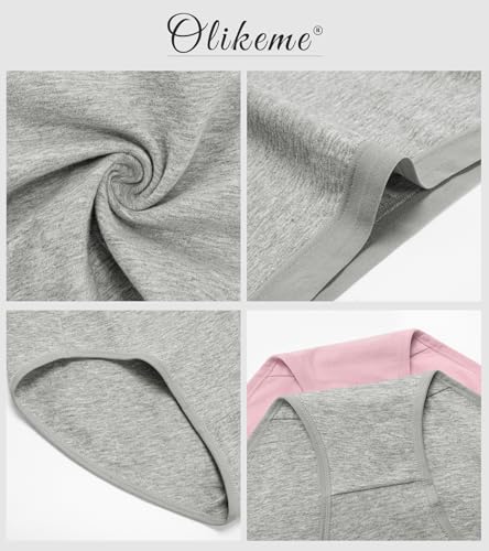 OLIKEME Womens Cotton Underwear High Waisted Postpartum C Section Panties Soft Stretch Breathable Full Coverage Briefs 6 Pack - color: Multi-6 Pack,basic, size: Medium